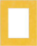 11x14 Mat Bevel Cut for 8.5x11 Photos - Acid Free Sunrise Yellow Suede Precut Matboard With Backing Board and Crystal Clear, Self Seal Mat Bag - For Pictures, Framing - 4-ply Thickness