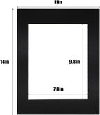 Egofine 11x14 Black Picture Mats Pack of 14, Frame Mattes for 8x10 Pictures, Acid Free, 1.2mm Thickness, with Core Bevel Cut