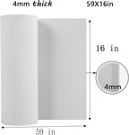 AMZQNART EVA Foam 4mm, Cosplay Foam 16x59 inch White, High Density 90 kg/m³, for Craft Projects Cosplay Costumes, Fake Weapons, Decorations, Christmas, Easter, Thanksgiving, etc.