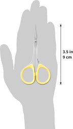 Beaditive Sewing and Embroidery Scissors Set (2 pcs) Curved and Straight, Sharp, Stainless-Steel Design | Precision Tips, Ergonomic Rubber Handle Grip | Small, Compact DIY Use (Extra Sharp)