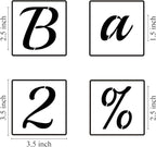 2.5 Inch Alphabet Letter Stencils for Painting - 70 Pack Letter and Number Stencil Templates with Signs for Painting on Wood, Reusable Cursive Letters Stencils for Chalkboard Wood Signs & Wall Art