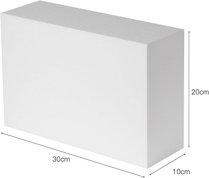 Crafare 1Pack Craft Foam Blocks 12X8X4in Polystyrene Foam Bricks Square for Arts School Projects Sculptures Floral Arrangements Modeling and Centerpieces
