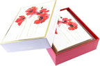 Graphique Watercolor Flowers Greeting Cards | 20 Pack | All Occasion Blank Note Cards with Envelopes | 4 Assorted Floral Designs with Gold Foil Borders | Boxed Set for Personalized Notes | 4.25" x 6"