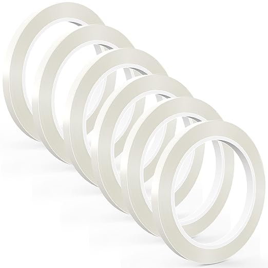 GLAMFIELDS 6 Rolls 1/4" Floral Tapes, Clear Floral Tape, White Floral Tape for Bouquet Stem Wrap, Waterproof Florist Tape for Flower Arrangements Supplies Craft Corsages Wedding 60 Yd/Roll
