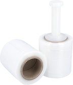 PSBM Mini Stretch Wrap with Handle, 12 Pack, 5 Inch x 1000 Feet, 90 Gauge, Clear, Small Plastic Cling Film for Pallets Moving Storing