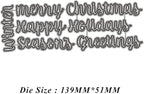 Mvchifay Cutting Dies Happy Birthday Holiday Thanks Greetings Metal Stencils Scrapbooking Tool Love Heart DIY Carbon Steel Embossing Template for Paper Card Making (Happy Holiday Greetings)