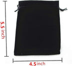 Colorsheng 20pcs 4.5 "X 5.5" Velvet Drawstring Cloth Jewelry Pouches Gift Candy Bags Wedding Headphones Bag (Black)