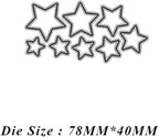 Metal Cutting Dies DIY Embossing Stencil Template Scrapbooking Card Making Mold Photo Album Arts Crafts Tools (8 Stars- 7.8x4cm)