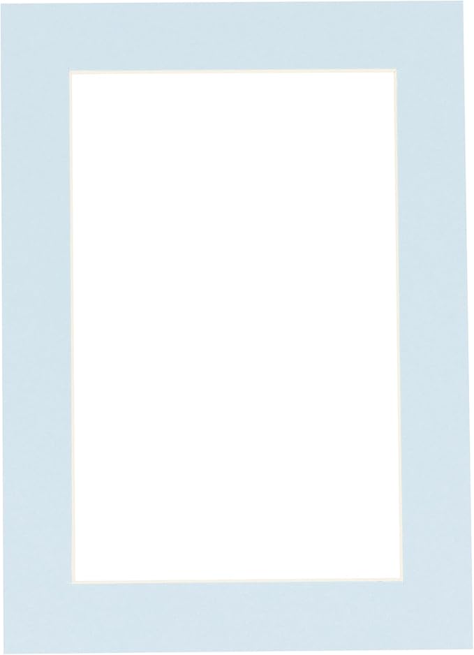 5.5x8.5 Mat for 8.5x11 Frame - Precut Mat Board Acid-Free Baby Blue 5.5x8.5 Photo Matte For a 8.5x11 Picture Frame, Premium Matboard for Family Photos, Show Kits, Art, Picture Framing, Pack of 1 Mat
