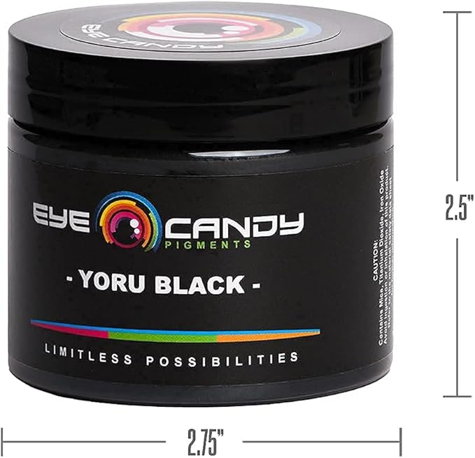 Eye Candy Pigments Premium Black Mica Powder - Yoru Black (50gr) - for Epoxy, Resin, Soap, Paint, Woodworking, Acrylic Pouring, Bath Bombs, Fishing Lures - DIY Arts and Crafts Additive