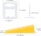 Tile Leveling System with Tile Plier 1500Pcs Piece Tile Spacers Clips 300Pcs Piece Reusable Wedges and 1 Rubber Mallet Tile Tools Set for Stone Installation (1/8"(3.0 mm)