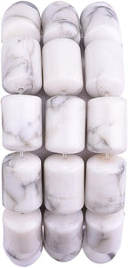 Natural White Howlite Cylinder Stone Loose Semi Gemstone Beads for Jewelry Making 10mmx14mm 38cm