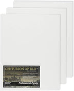 Centurion Deluxe Professional Oil Primed Linen Canvas Panels - 18x18-3 Pack of Linen Canvases for Painting, Artwork and More