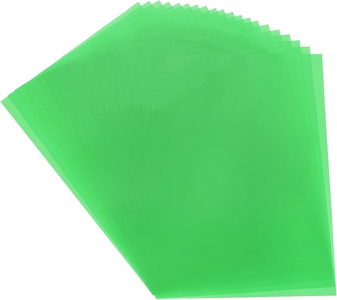 MECCANIXITY Colored Vellum Paper, 40 Sheet Green Transparency 11.7 x 8.2 Printable Vellum Paper, Translucent Vellum Sheets for Printing Wedding Invitations, Ink Jet Laser Printer