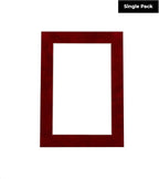 8.5x11 Mat Bevel Cut for 7x9 Photos - Acid Free Bright Red Suede Precut Matboard With Backing Board and Crystal Clear, Self Seal Photo Mat Bag - For Pictures, Photos, Framing - 4-ply Thickness
