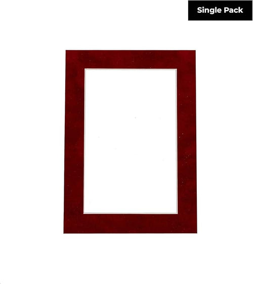 11x14 Mat Bevel Cut for 8.5x11 Photos - Acid Free Bright Red Suede Precut Matboard - For Pictures, Photos, Framing - 4-ply Thickness