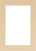 8x10 Mat Bevel Cut for 6x8 Photos - Acid Free Beige Precut Matboard with Backing Board and Crystal Clear, Self Seal Photo Mat Bag - for Pictures, Photos, Framing - 4-ply Thickness