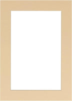 Poster Palooza 8x10 Mat Bevel Cut for 6x8 Photos - Acid Free Beige Precut Matboard - For Pictures, Photos, Framing - 4-ply Thickness