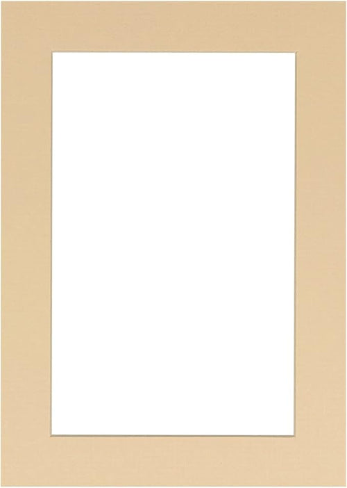 11x14 Mat Bevel Cut for 8.5x11 Photos - Acid Free Beige Precut Matboard With Backing Board and Crystal Clear, Self Seal Photo Mat Bag - For Pictures, Photos, Framing - 4-ply Thickness