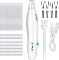 AFMAT EE03 Electric Eraser for Artists, 140 Eraser Refills, Rechargeable Electric Erasers for Drawing, Artist Erasers for Drafting, Painting, Sketching, Architectural Plans, Detailer Tool-White