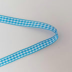 Micomon Vivid Blue and White Woven Edge Plaid Ribbon 100% Polyester Gingham Ribbon 25 Yards Each Roll (3/8",Vivid Blue)