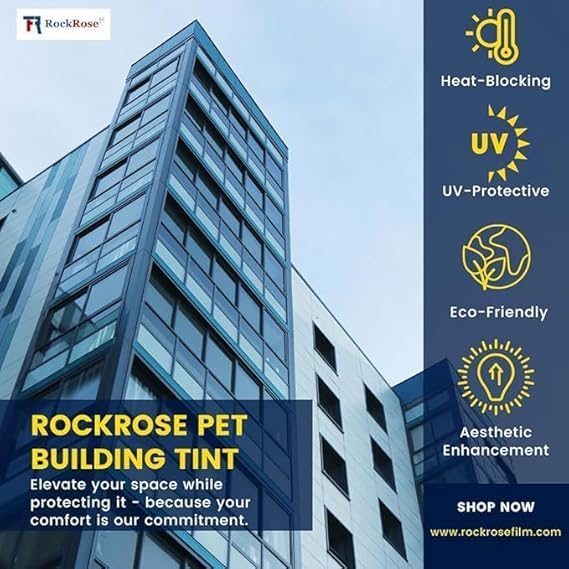 Rockrose Professional Window Tint for Home – One Way Privacy Window Film for Home Offices Heat Blocker Reflective Adhesive Mirror Tint with 99% UV Block – Silver 60in x 100FT