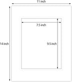 Golden State Art, 11x14 Double Mats for 8x10 - for Photos, Pictures, Frames - Acid-Free, 5 Pack, White Over White