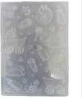 NZJ Baby Footprint Trolley Happy Birthday Shower Plastic Embossing Folders for Card Making Scrapbooking and Other Paper Crafts (1) Transparent