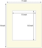 Golden State Art, 11x14 Double Mats for 8x10 - for Photos, Pictures, Frames - Acid-Free, 5 Pack, Ivory Over Ivory