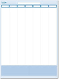 Sky Blue 7-Column Task, Goals & Objective Wall Vertical Organizer 24" x 19". Complete with Marker
