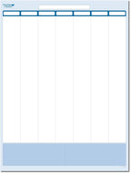 Sky Blue 7-Column Task, Goals & Objective Wall Vertical Organizer 24" x 19". Complete with Marker