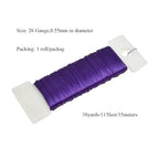 HAHIYO 26Gauge Purple Metal Floral Wire - 1 Roll, 38 Yards (115 Feet) - Flexible Paddle Wire for Craft, Christmas Wreath, Flower Arrangement, Bouquet Wrapping, Wedding, DIY