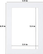 Egofine 5x7 White Picture Mats Pack of 6, Frame Mattes for 4x6 Pictures, Acid Free, 1.2mm Thickness, with Core Bevel Cut