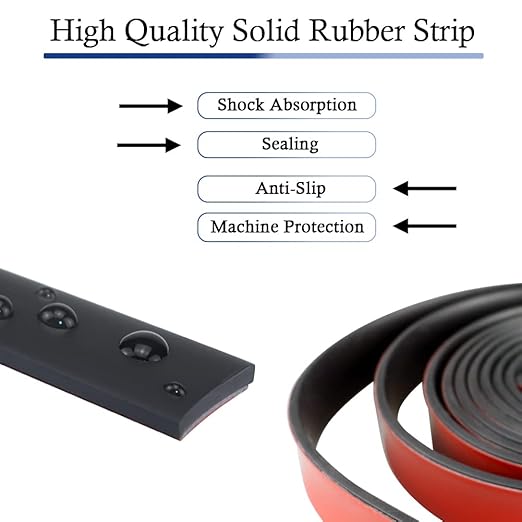 Neoprene Rubber Strips Self Adhesive Solid Rubber Sheets, Rolls & Strips for DIY Gaskets Crafts Pads Seals Warehouse Flooring Neoprene Sheet with Adhesive Backing (1" Wide x 1/16" Thick x 20' Long)