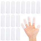 PATIKIL Gel Finger Cots 2"x0.67", 20 Pcs Silicone Finger Protector Support Finger Sleeve Cushions Thumb Protector Covers Fingertip Caps Gloves for Finger Cracking, White