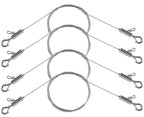 4PCS Adjustable Picture Hanging Wire 1.5m x 1mm Small Hooks, Picture Frame Wire Kit Heavy Duty 50lbs, Stainless Steel for Art, Mirror, Light Lamp, Billboards, Basket Flowerpot