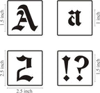 1.5 Inch Alphabet Letter Stencils for Painting - 70 Pack Old English Letter Stencil Templates with Numbers and Signs for Painting on Wood, Reusable Letter Stencils for Chalkboard Wood Signs & Wall Art