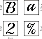 2 Inch Alphabet Letter Stencils for Painting - 70 Pack Letter and Number Stencil Templates with Signs for Painting on Wood, Reusable Cursive Letters Stencils for Chalkboard Wood Signs & Wall Art
