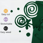 guangyintong Dark Green Heat Transfer Vinyl HTV Rolls, 12" x 8ft Dark Green Iron on Vinyl for T-Shirts Glossy Surface HTV Vinyl for All Cutter Machines Easy to Cut & Weed for Heat Vinyl Design