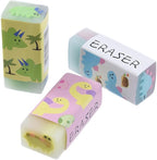 18 Pack Colorful Dinosaur Jelly Erasers for Kids, Kawaii School Supplies Prize Gifts Party Favors