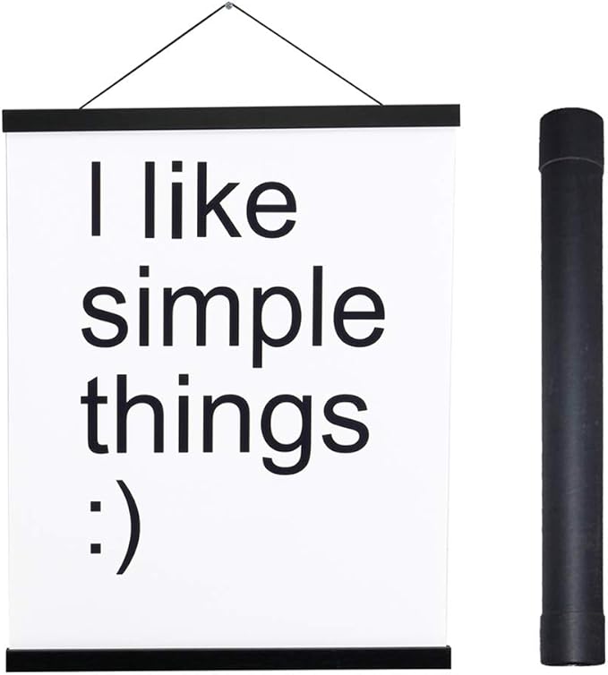 Artmag Magnetic Poster Hanger Frame, 28x22 28x40 28x29 Light Wood Wooden Magnet Canvas Artwork Print Poster Hangers Frames Hanging Kit (Black, 28")