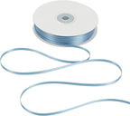 HUIHUANG Solid Color Satin Ribbon 1/8 inch x 100 Yards Roll Ribbon Double Faced for Crafts Gift Wrapping DIY Bows Invitation Card (Dusty Blue)