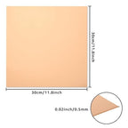2PCS Pure Copper Sheet 12”x 12”x 0.02”, 24 Gauge(0.5mm) Thickness, 99.9% Cu Metal, Film Attached Copper Plates, Copper Plate Sheet for Crafts DIY Decoration