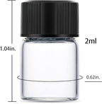 2ml Clear Small Glass Vials 100pcs with Screw Caps(100pcs)