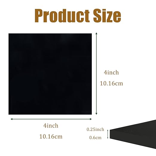 4 Pieces Neoprene Rubber Pads with Adhesive Backing 1/4 in Thick x 4 in x 4 in, Anti Vibration Pads, Rubber Block for Anti-Slip, Shock Absorption, Protection