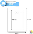 MBC Mat Board Center, 10 Pack 8x10 for 7x9 White Picture Mats Frame Mattes, Bevel Cut, Acid Free, 4-ply Thickness