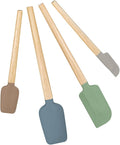 Silicone Spatula Set, Food Grade Rubber Spatula-4 Piece Nonstick Rubber Spatulas, Spoonula, Jar Scraper for Cooking, Baking, Mixing, Frosting - Heat Resistant Up to 600°F (Spatulas-Colorful)