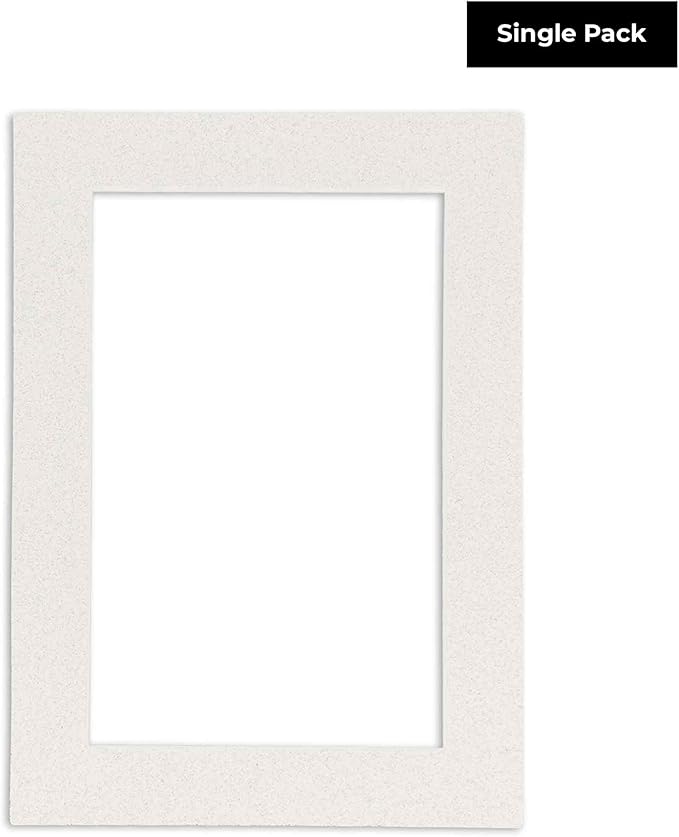 Poster Palooza 8.5x11 Mat Bevel Cut for 7x9 Photos - Acid Free Oyster Shell White Precut Matboard - For Pictures, Photos, Framing - 4-ply Thickness