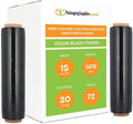 PSBM Black Stretch Wrap, 15 Inch x 1476 Feet, 72 Pack, Tinted Pre-Stretched Shrink Wrap Film for Moving, Packaging, Pallet Wrapping
