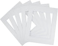 Golden State Art, 11x14 Double Mats for 8x10 - for Photos, Pictures, Frames - Acid-Free, 5 Pack, Off White Over Off White